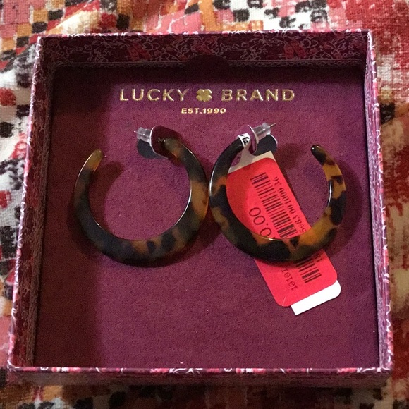 Lucky Brand Jewelry - NWT Lucky 🍀 Brand Tortoise Shell Post Hoops
